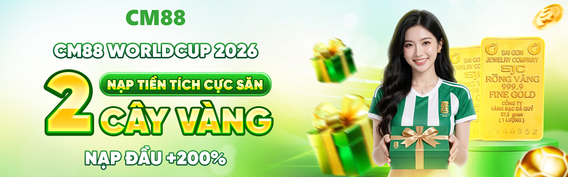 cm88 triển khai dự án đồng hành cùng giải bóng world cup 2026 thưởng nạp tiền tích cực để săn 2 cây vàng